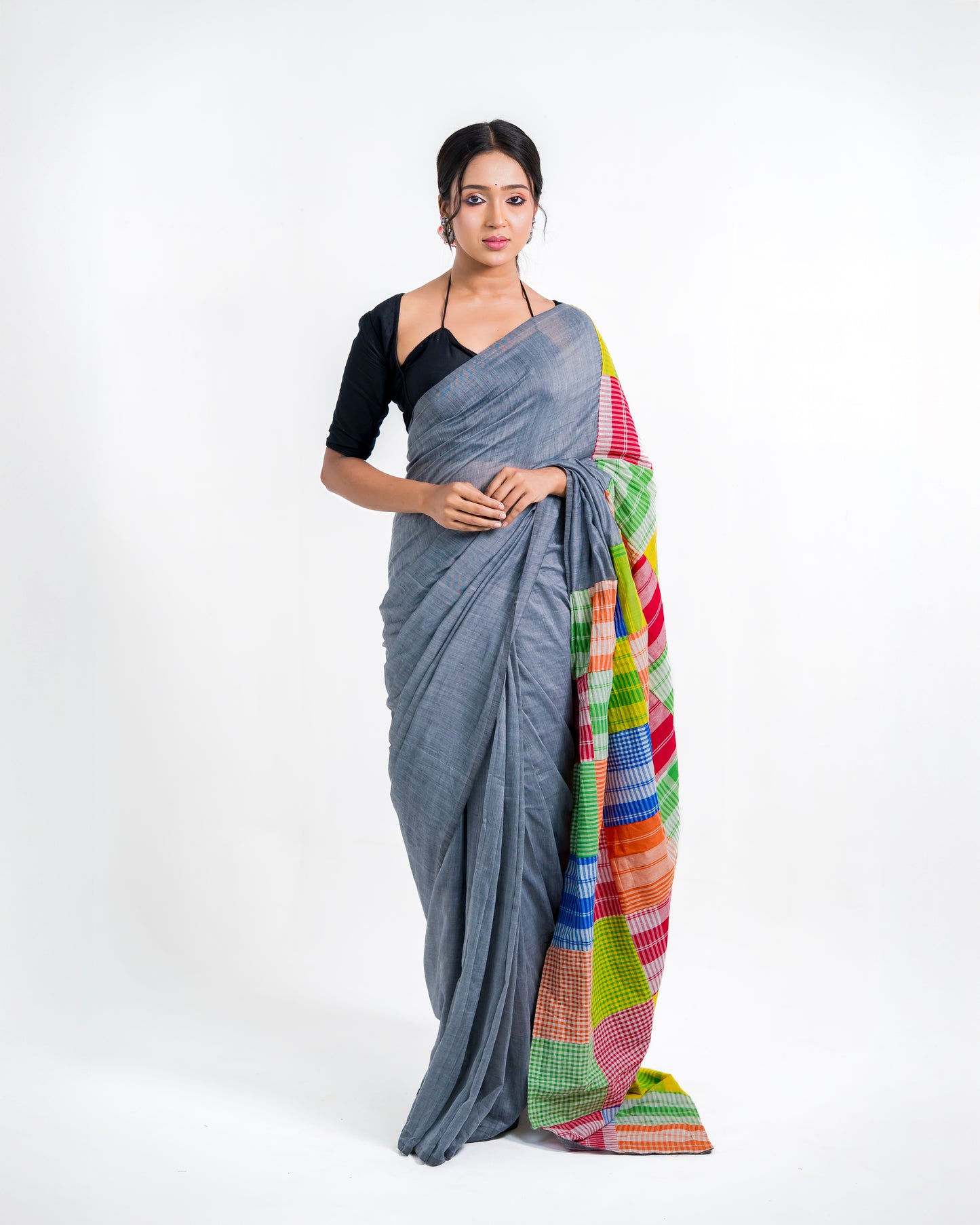Gamcha Patchwork Mul Cotton Saree