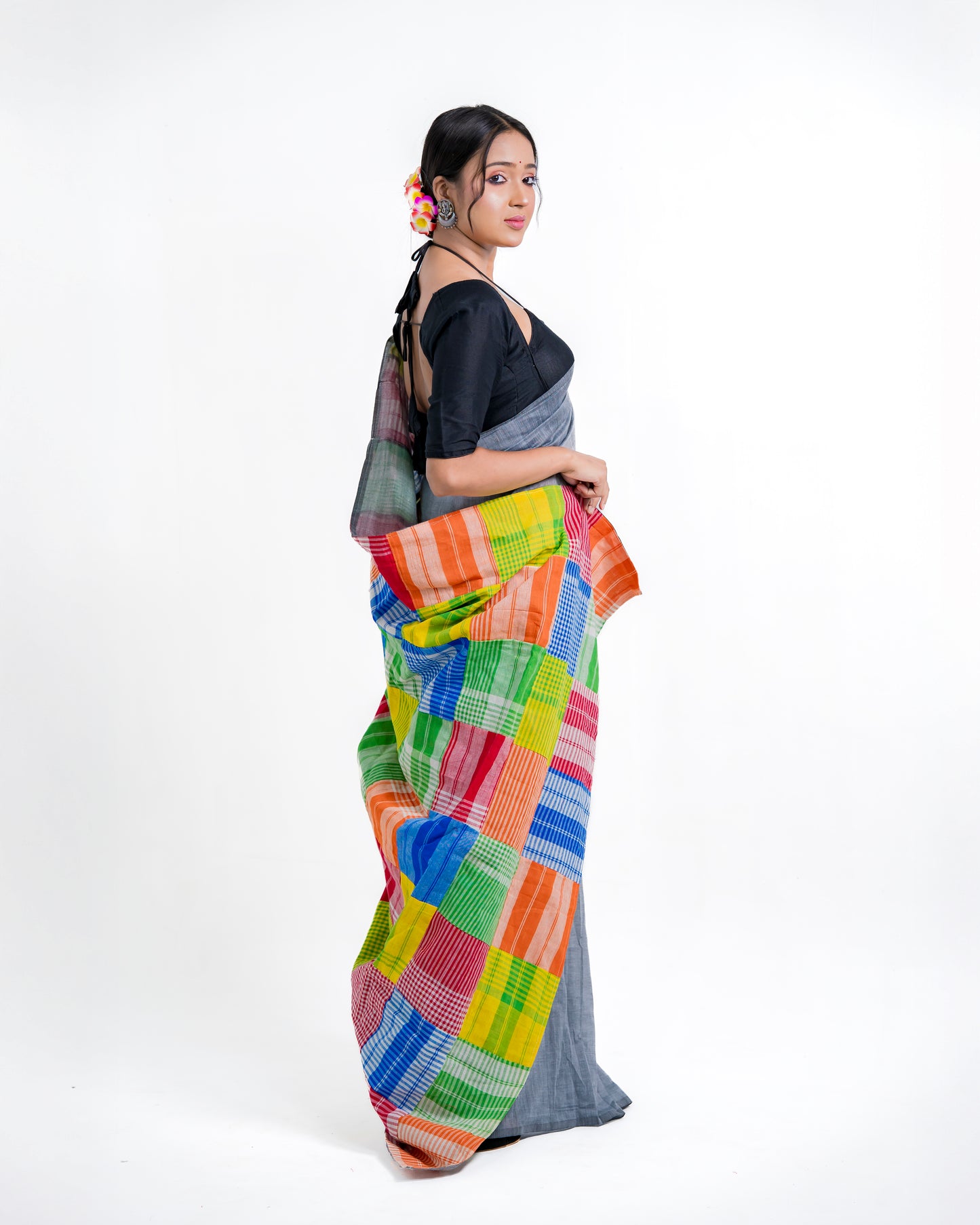 Gamcha Patchwork Mul Cotton Saree