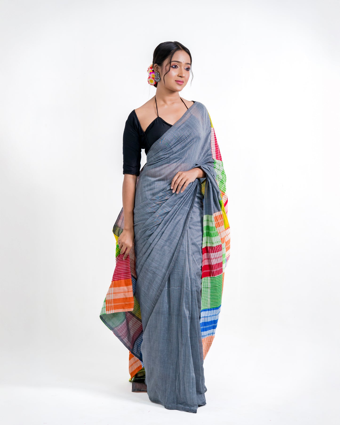 Gamcha Patchwork Mul Cotton Saree