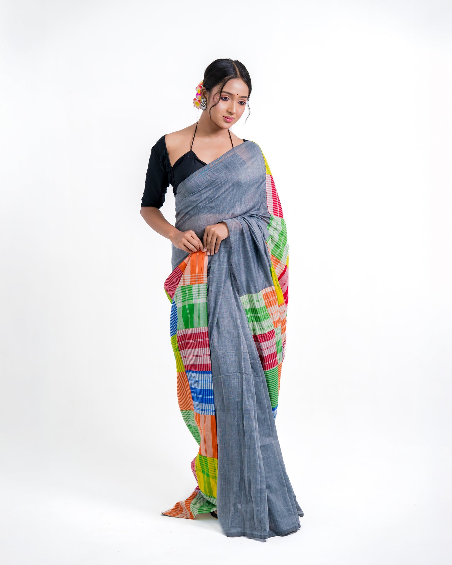 Gamcha Patchwork Mul Cotton Saree