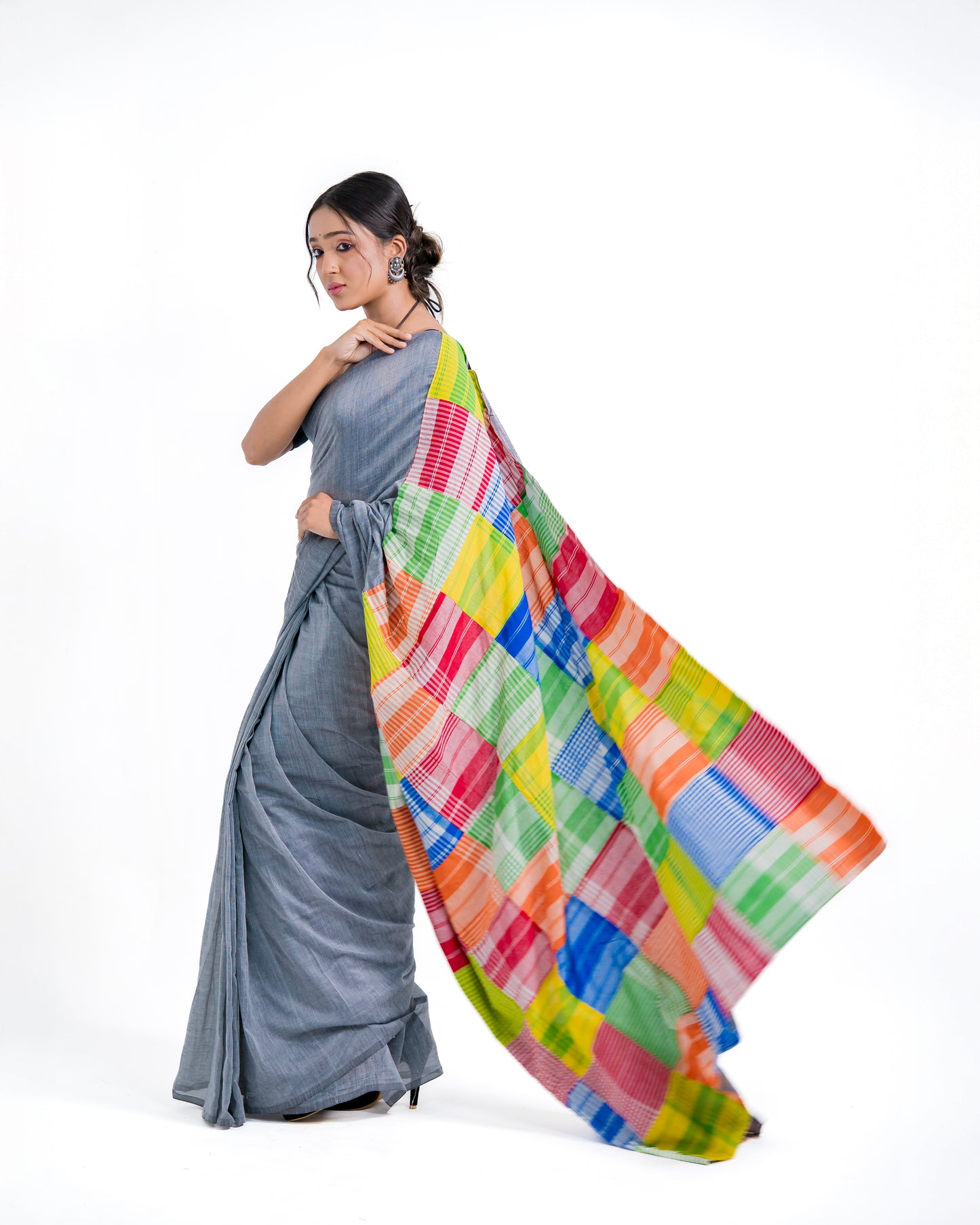 Gamcha Patchwork Mul Cotton Saree