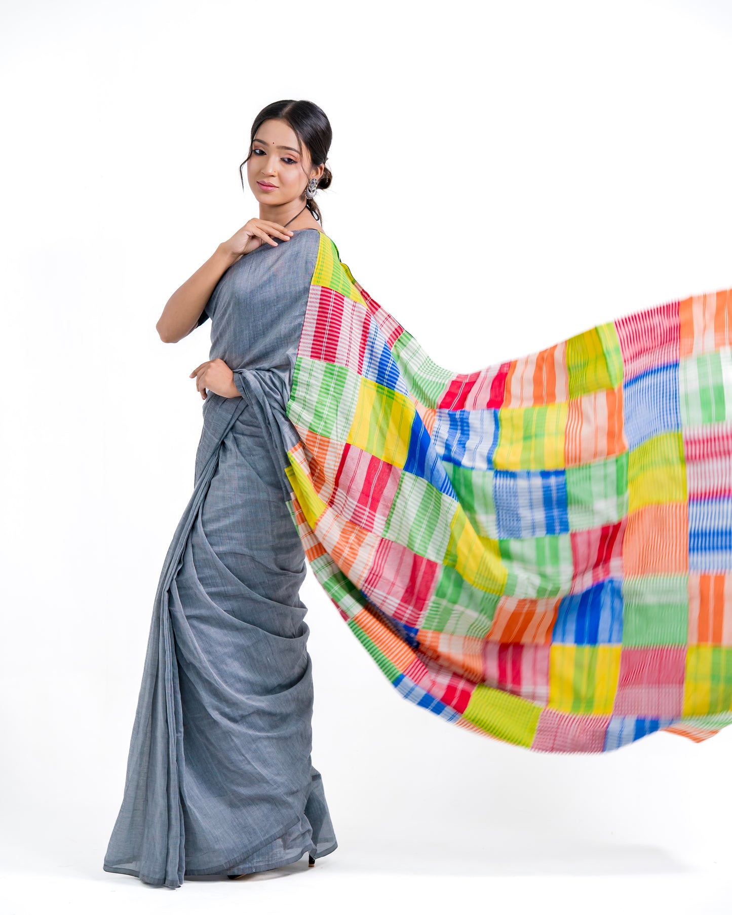 Gamcha Patchwork Mul Cotton Saree